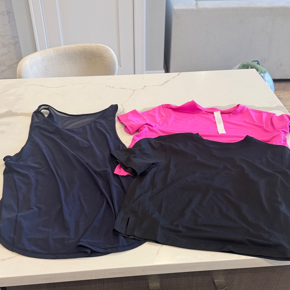 lululemon athletica Navy, Pink, and Black Tank Tops